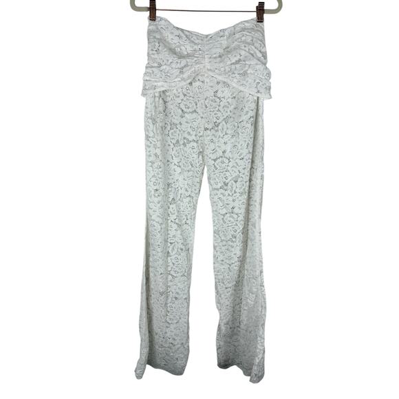 Shani Shemer Madison Floral Lace Pants Ruched Sexy Boho Chic Resort Cream Size M - Picture 7 of 10